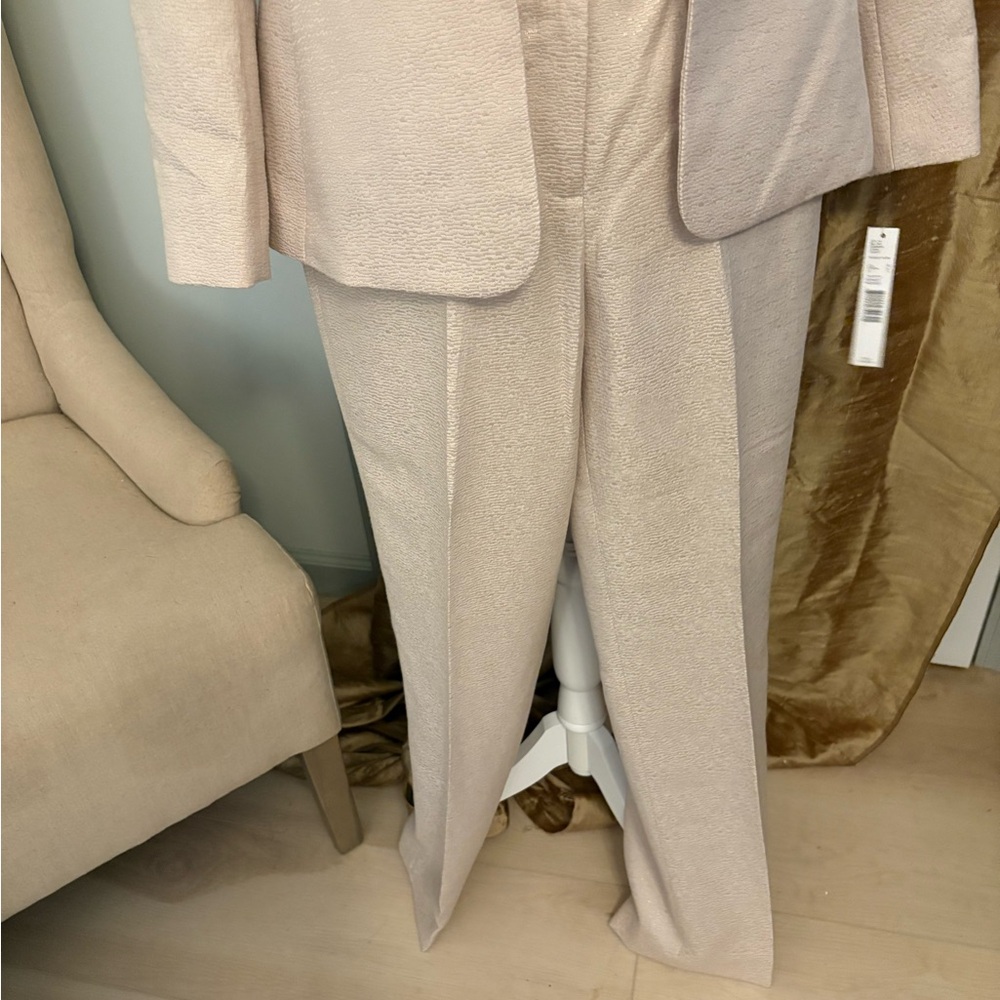 Elegant Antonio Melani Cream & Gold Textured Suit top by Faith with beaded trim